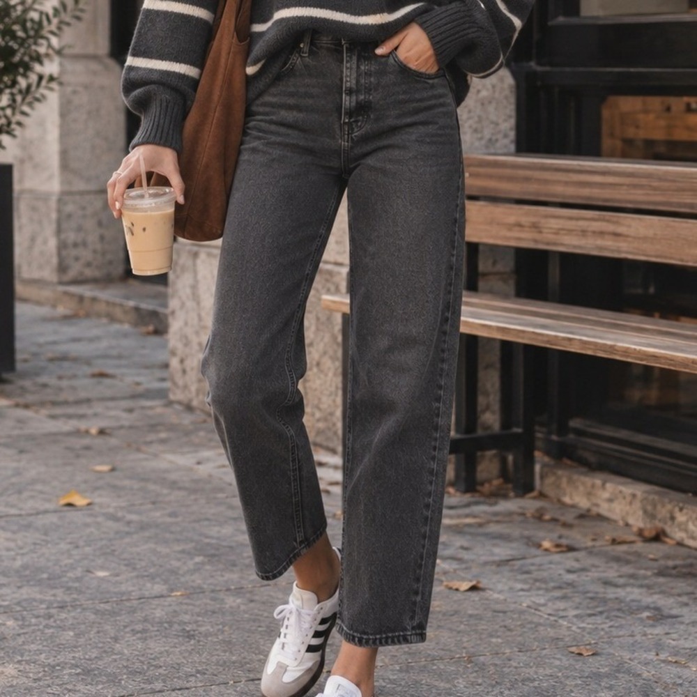 Madewell The Perfect Vintage Jean Faded Black High Rise Tapered Denim 25P Crop